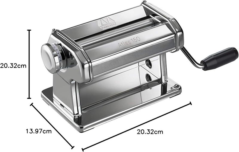 Marcato Atlas 150 Manual Pasta Machine - Stainless Steel Pasta Roller - Image 5
